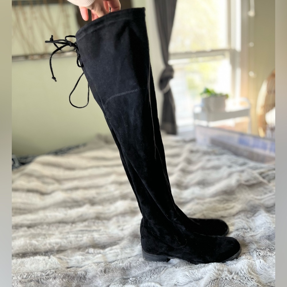 Over the knee black boots